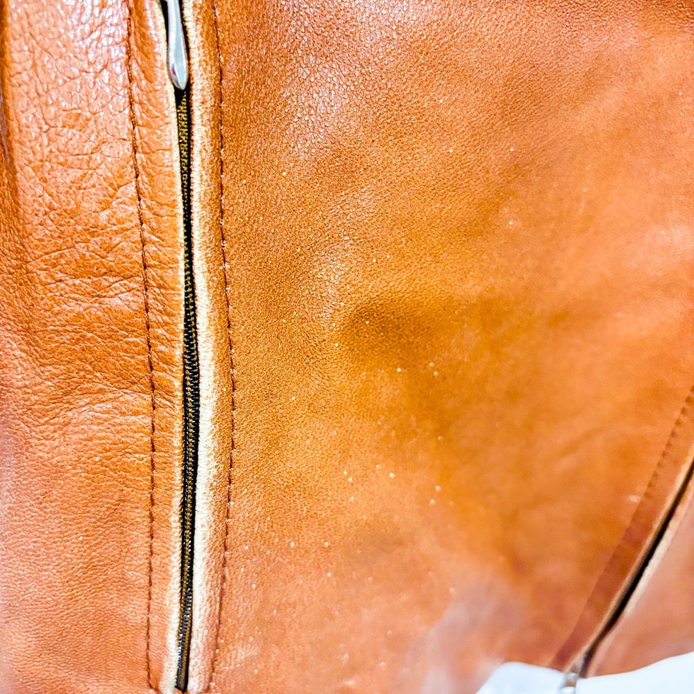 VERA PELLE Taupe leather jacket | Vintage minimalist | Small - Picture 6 of 14